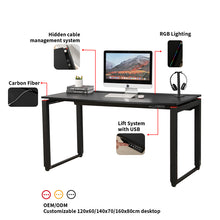 Load image into Gallery viewer, AD-EHGT01 Ada Electric Height Adjust Standing Gaming Desk With 55.1”x27.6” Carbon Fiber Mdf Desktop