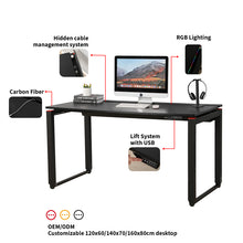 Load image into Gallery viewer, AD-EHGT01 Ada Electric Height Adjust Standing Gaming Desk With 55.1”x27.6” Carbon Fiber Mdf Desktop

